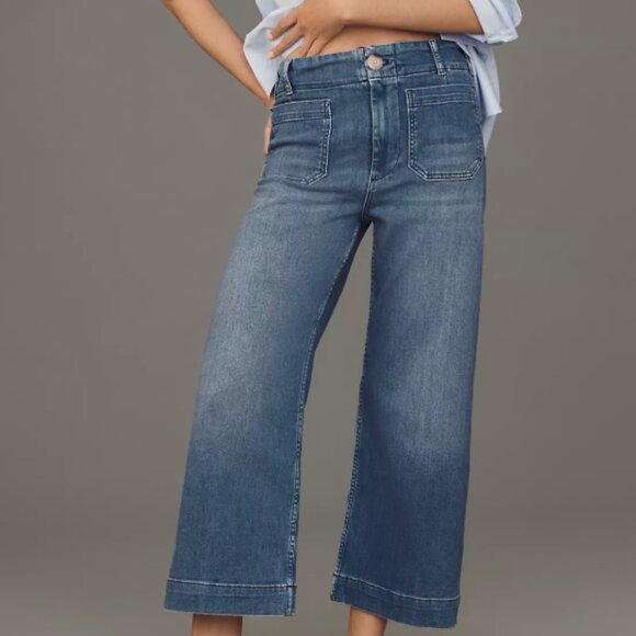 The Colette Crop High-Rise Wide-Leg Jeans by Maeve 33 Tall - Medium Denim Wash - Picture 2 of 7